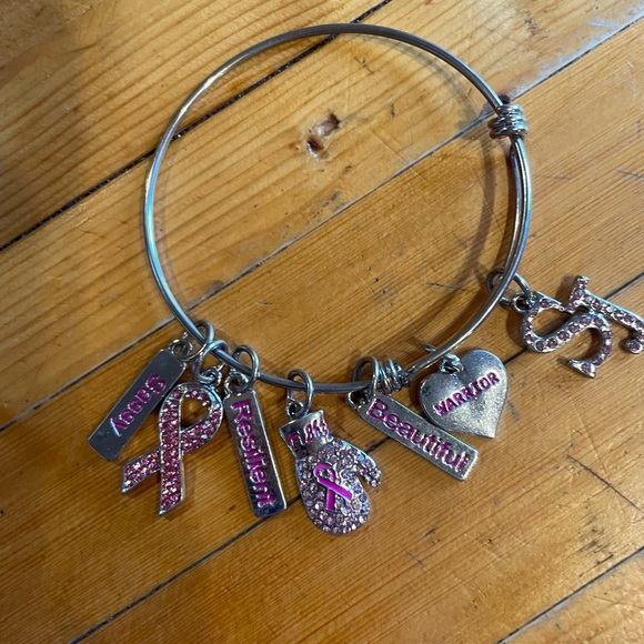 Sassy Jones Breast Cancer Awareness charm bracelet - Picture 1 of 5